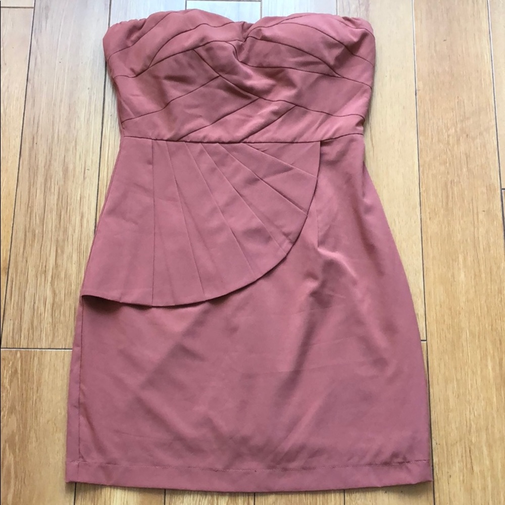 🌻 F21 Dusty Rose Scallop Bodycon Dress